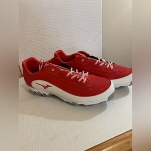 New Men's Mizuno 9 Spike Ambition 3 Athletic Shoes Cleats Red Size 15